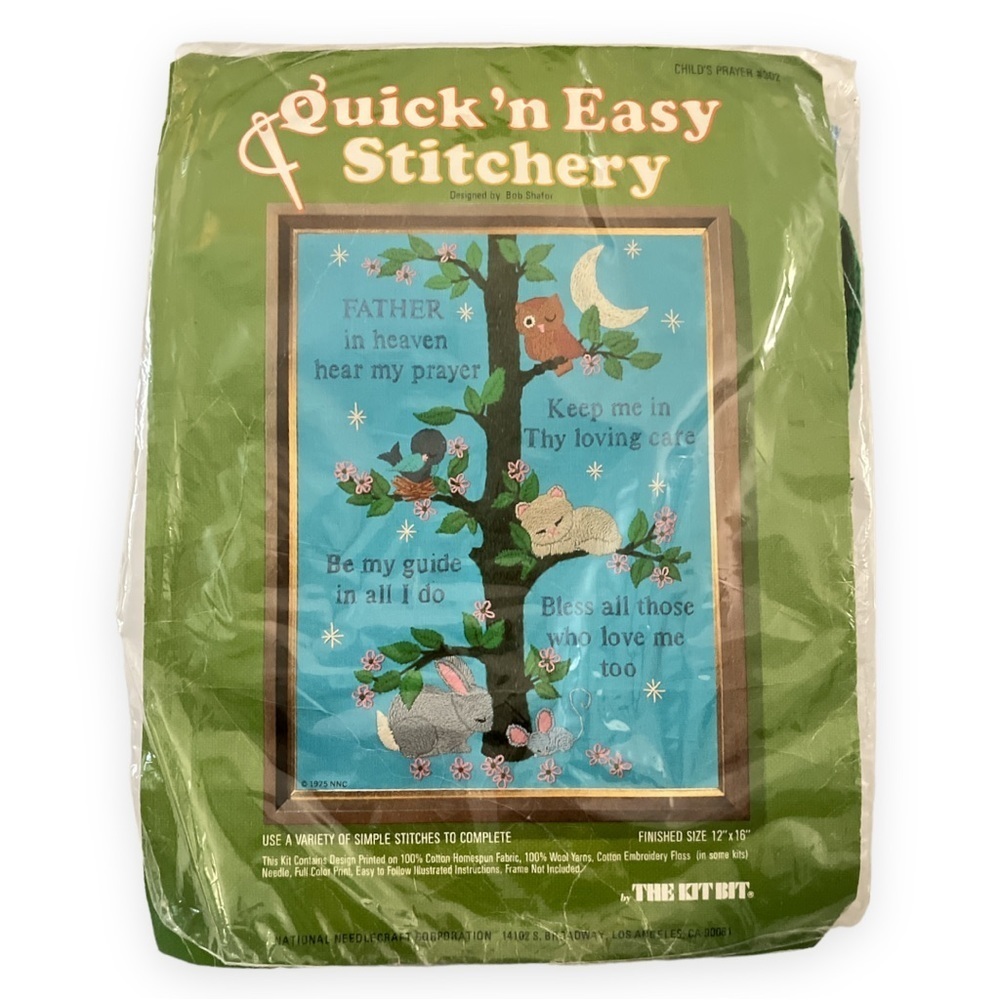 Embroidery Cross Stitch Kit Childs Prayer 302 Stamped 12”x16” New NNC‎ Vintage